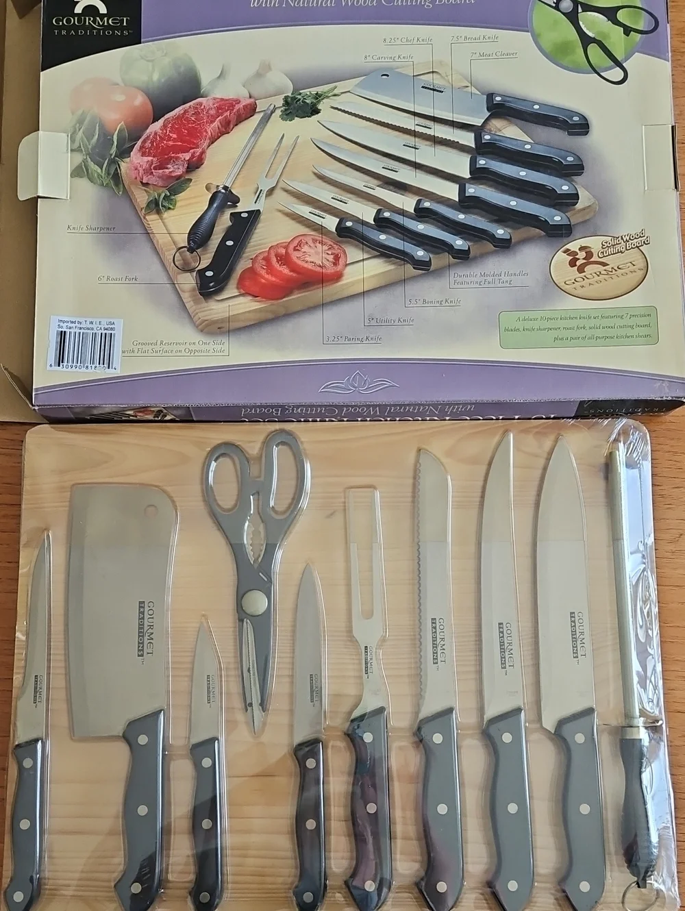 Gourmet Traditions 10 Piece Kitchen Knife Set